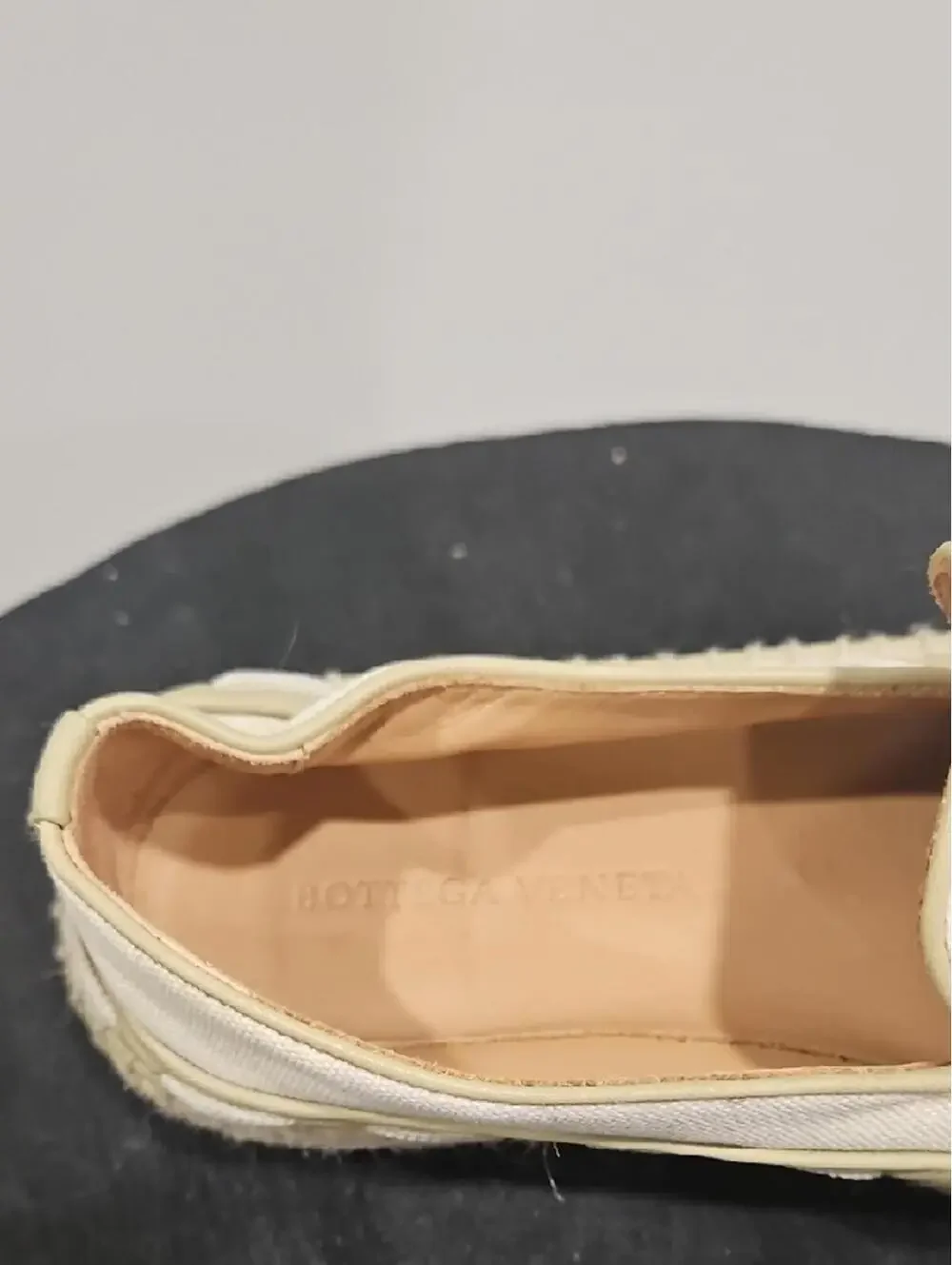 Bottega Veneta Cream and White Espadrille Slip-On Shoes